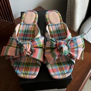 J. Crew Plaid Bow Slide
